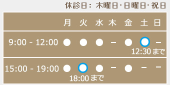 長野県佐久市小宮山歯科医院の開診時間